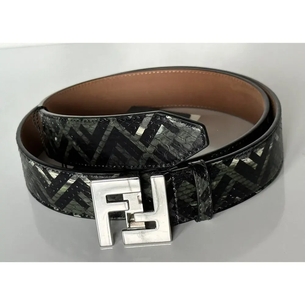 NWT $1100 Fendi FF Colubrid Snake Skin Leather Belt 105/42 7C0404 IT